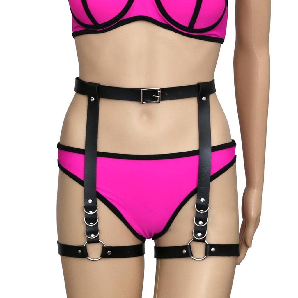 ™ Womens PU Leather Body Harness Belt Adjustable Punk Waist Leg Garter Belts | Garter Belts | Intimates & Sleep | Womens Clothing-image-43