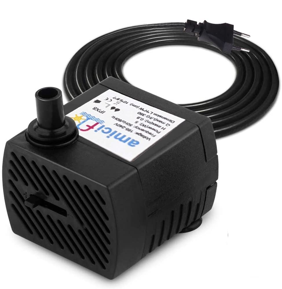 amiciFlo 5W Mini Submersible Water Pump with 150L/H Flow Rate and 1.2m Lift for Mini Cooler Aquarium (Black, ABS Plastic) (B09SV58HP4) Amazon Price History, Amazon Price Tracker
