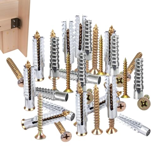 Tornillos para paneles de yeso – Fijaciones de pared para falsos techos, tuercas de ferretería para antenas estantes, chapado, perforación, montaje de cuadros, armarios, estantes guardarropa
