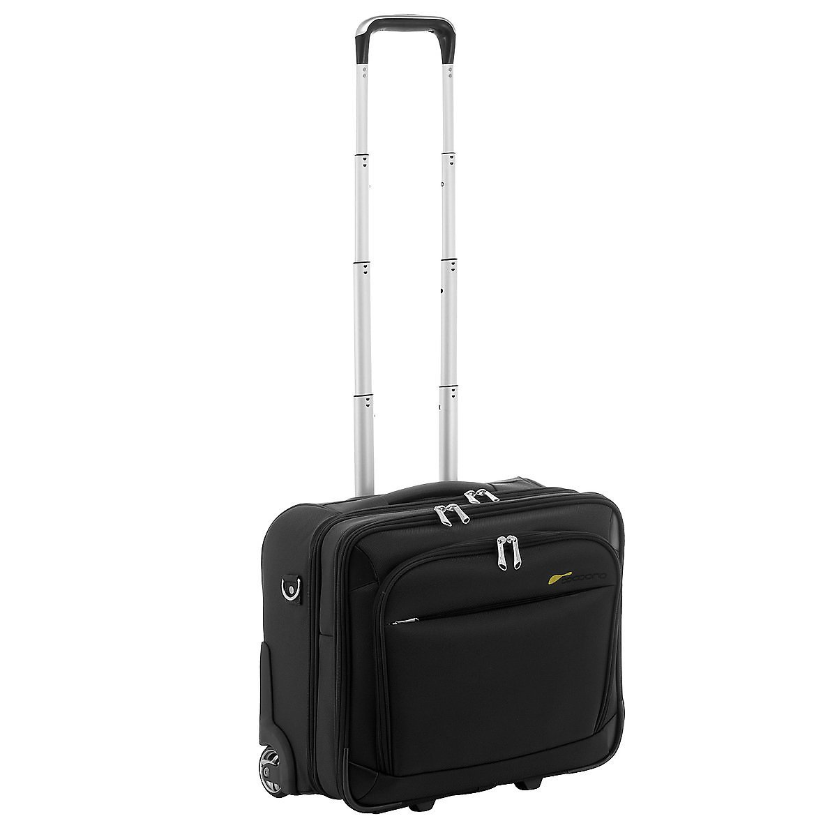 Business Trolley mit 2 Rollen & Teleskopgriff – robuster Aktenkoffer mit Schulterriemen & Laptopfach 17 Zoll | Pilotenkoffer mit Rollen für Damen & Herren | eleganter Business-Koffer für Büro & Reisen
