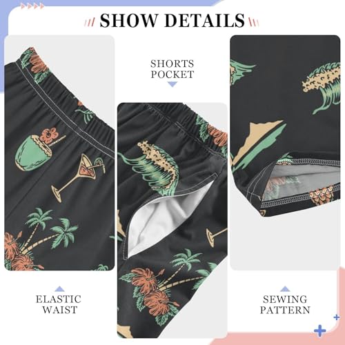 ZZXXB Palm Tree Coconut Boys Long Pants Soft Trousers Elastic Waist Kids Lounge Bottoms with Pockets S-XL4