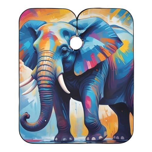 Hezely Colorful Elephant Hair Dye Cape, Barber Cape for Adults,Waterproof Salon Cape,Waterproof Hairdressing Styling Hair Cutting, 65