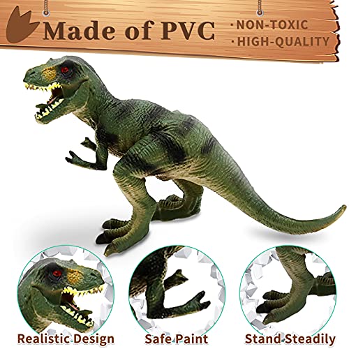 YUNKE Dinosaurier Spielzeug Set mit Aktivitätsspielmatte 31 x 27 Zoll & Bäume, 10 Stück Realistisches Dinosaurier… – Bild 4