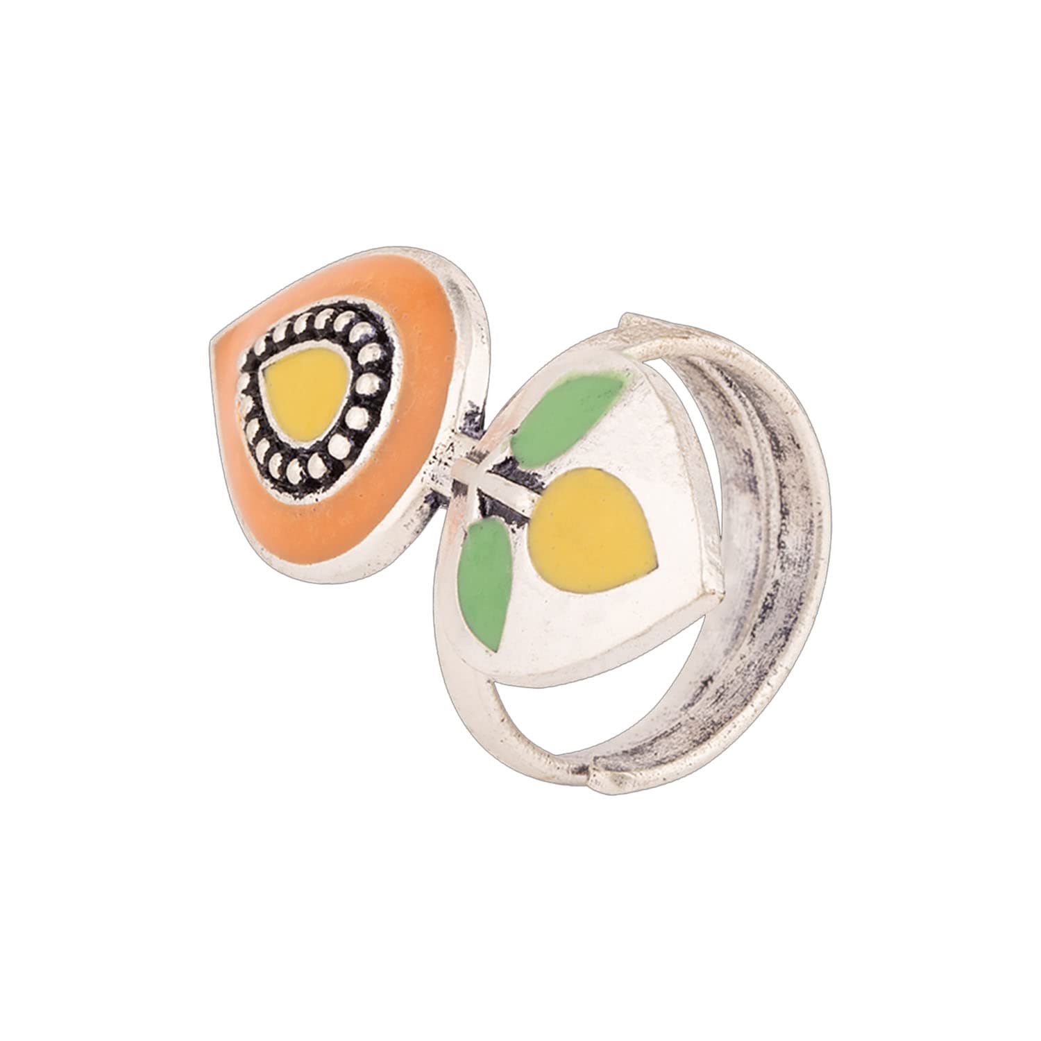 VOYLLA Bagh E Fiza Leaves Adjustable Ring