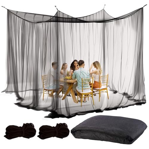 LINSOCLE Moustiquaire pour extérieurs, 300 x 300 x 250 cm, protection contre les insectes pour tonnelle, jardin, terrasse, lit de camping, maille 220, maille...