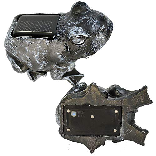 Luminária Solar Jardim 2 peça Resina Sapo CBRN13241