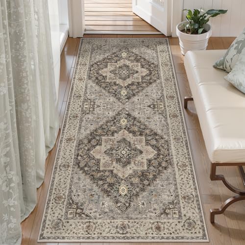 Image of Tangsoo Vintage 2x5 Washable Runner Rugs for Hallway, Non Slip Rug Runner
