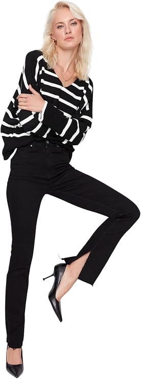 Trendyol Womens High Waist Straight Leg Flare Jeans