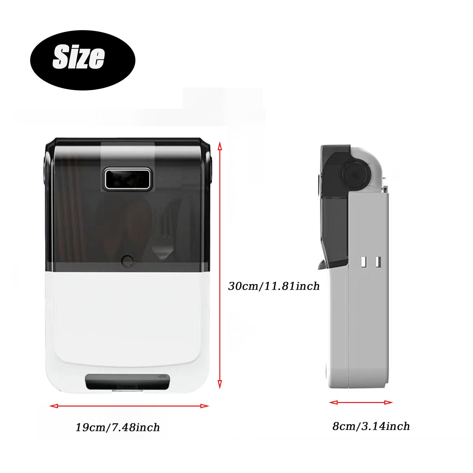 CHEOTIME Utensil Drying Holder, Wall Mounted Utensil Organizer with Lid Multifunctional Chopstick Cage Punch Free Dustproof Draining Cage Kitchen Utensil Holder(Basic Black)