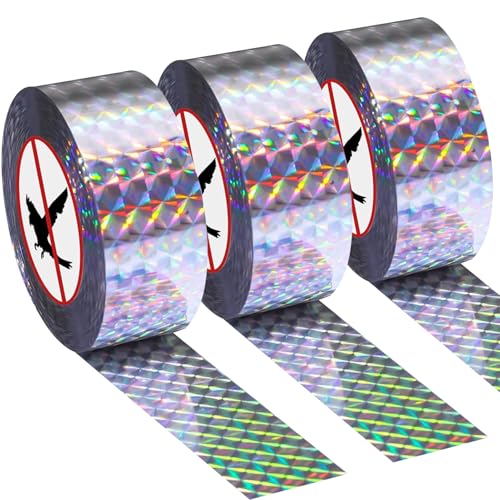 3 rotoli nastro repellente antiuccelli,80mx2.4cm uccello nastro repellente