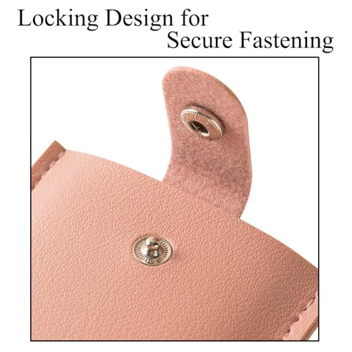 Pull-Out Card Organizer Snap Closure Card Holder Wallet Slim Portable Card Case PU Pocket Wallet for Women Men (1PCS, Black)4