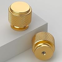 Vista 28 de Paquete de 6 pomos de aluminio, de 2,5 cm, para cajones, con acabado contra oxidación dorado y gris, con patrón de diamante