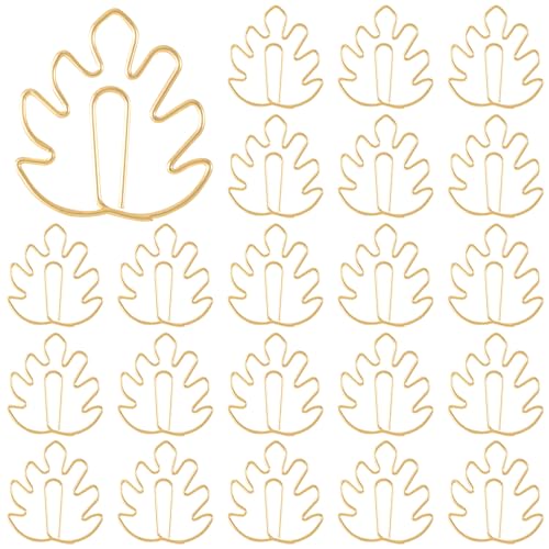 Marque-page Monstera doré HINZIC : lot de 40 signets métalliques pour cahier et scrapbooking