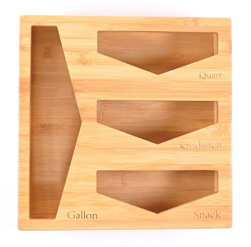 Photo 1 of **USED** The Original Authentic 100% Pure Bamboo Ziplock Bag Storage Organizer, Food Storage Bag Holder