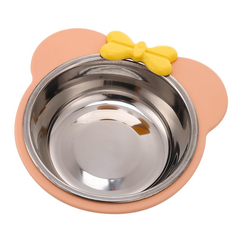 FYCAN Colorful Cat Feeding Lightweight Plastic Dog Single Feeding Bowls, Durable Non-Slip Kitten Food and Water Bowls - Durable and Easy to Clean Pet Bowls Pet Cat Dog Small Animal_1 (Pink) 2