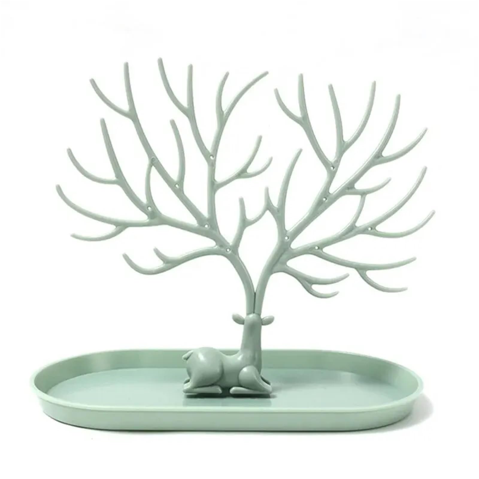 Zymjzbetic Jewellery Tree Creative Fawn Pendant Jewelry Bracelet Necklace Earrings Studs Desktop Storage Rack(Color 1)