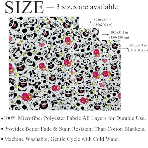 Couverture polaire panda 150x200cm idée cadeau maison cocooning