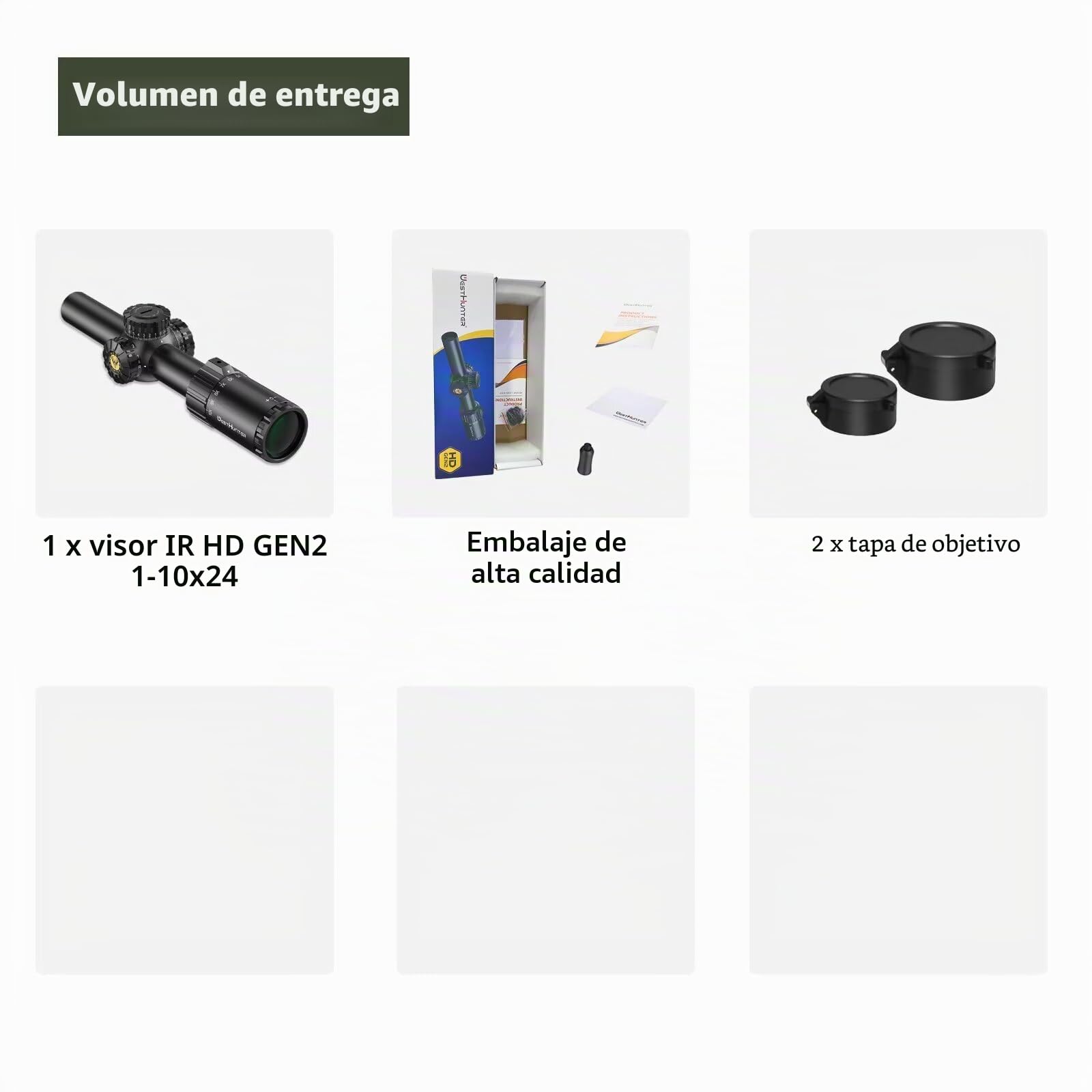 WestHunter Optics Mira HD GEN2 1-10x24 IR LPVO SFP, Tubo 30 mm, iluminada, precisión 1/4 Moa, compacta- Indicada Únicamente para Actividades Deportivas