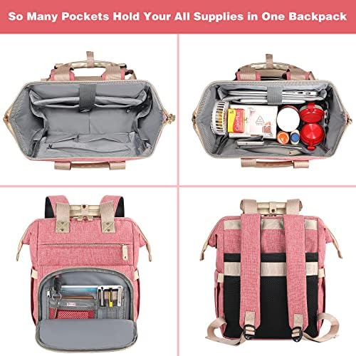 Laptop Backpack for Women,Wide Open Large 15.6 Inch Computer Bag Travel Backpack Airline Approved,RFID Anti Theft USB Charging Port Teacher Nurse Backpack,Water Resistant College School Bookbag Pink 2 Laptop Backpack for Women,Wide Open Large 15.6 Inch Computer Bag Travel Backpack Airline Approved,RFID Anti Theft USB Charging Port Teacher Nurse Backpack,Water Resistant College School Bookbag Pink