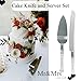 Adorox Elegant Cake Knife and Server Set Stainless Steel with Crystal Handle - Perfect for Weddings Anniversaries,and Special Celebrations (Sliver)