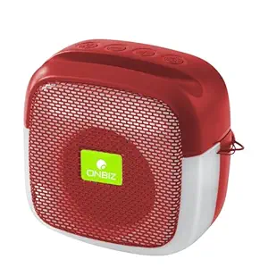 ONBIZ Mini Bluetooth Speaker M412SP with FM Radio, USB Pen Drive Slot and Memory Card Slot, AUX Input Mode Speaker (Red)