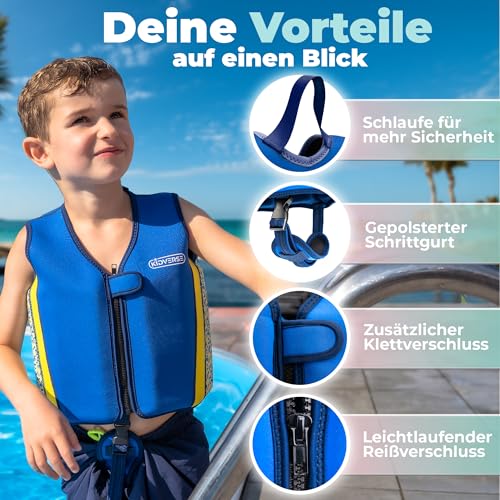 KIDVERSE Schwimmweste Kinder 2-3 Jahre - TÜV geprüfte Schwimmhilfe mit Bauchumfang bis 56cm - Schwimmhilfe Kinder 2-3 Jahre - Kinderschwimmweste zum Schwimmen Lernen - Komfort Schwimmweste Kind