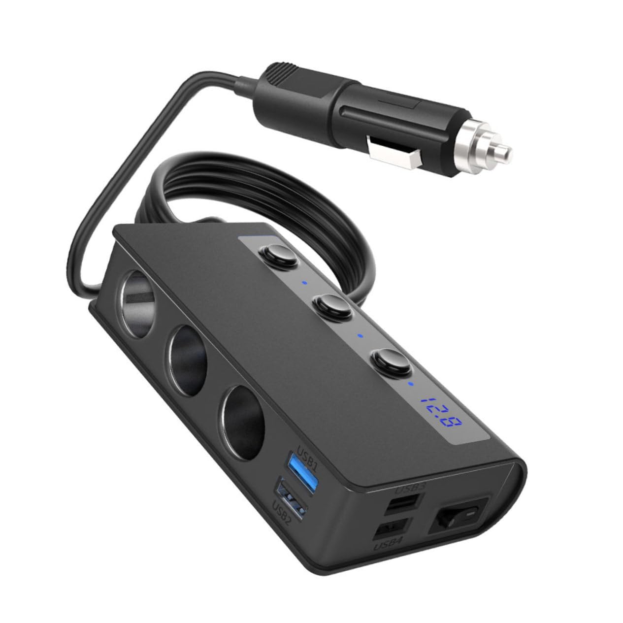 Cargador de Coche con USB y Adaptador de Mechero Compatible con Múltiples Dispositivos USB y Accesorios de Coche