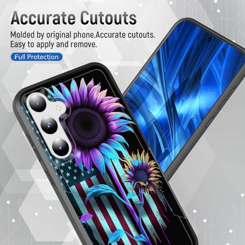 JHYYTUJTYP for Galaxy A55 5G/A35 5G Case,[Military Grade Drop Tested] Heavy-Duty Tough Rugged Shockproof Protective Case for Samsung Galaxy A55 5G/A35 5G 6.6 Inch,American Flag Sunflower - image 5