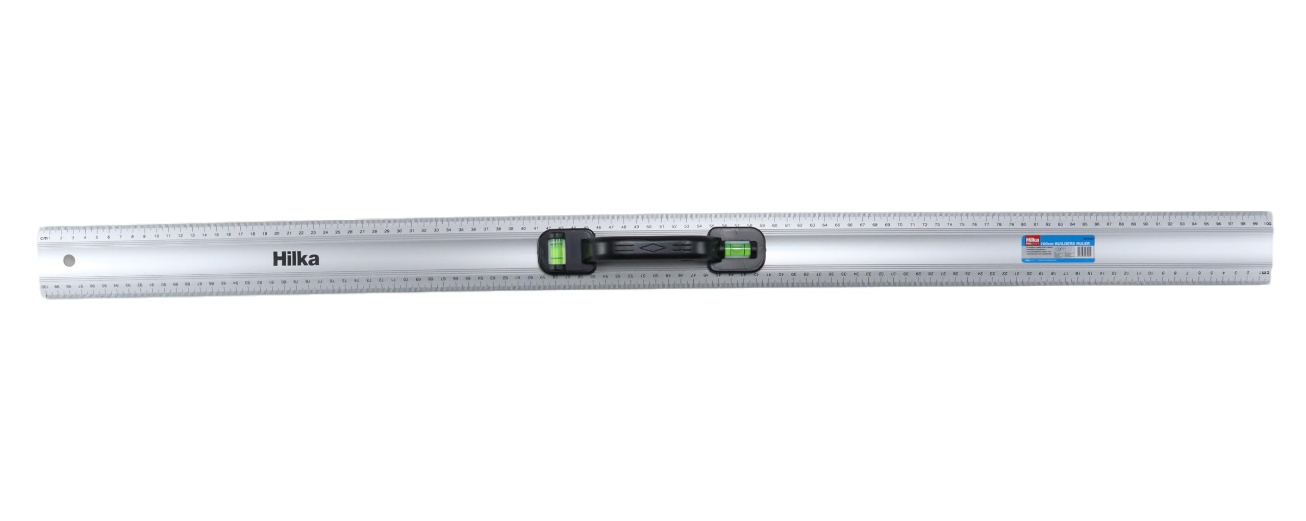 Hilka 75610100 100cm Builders Ruler, Silver