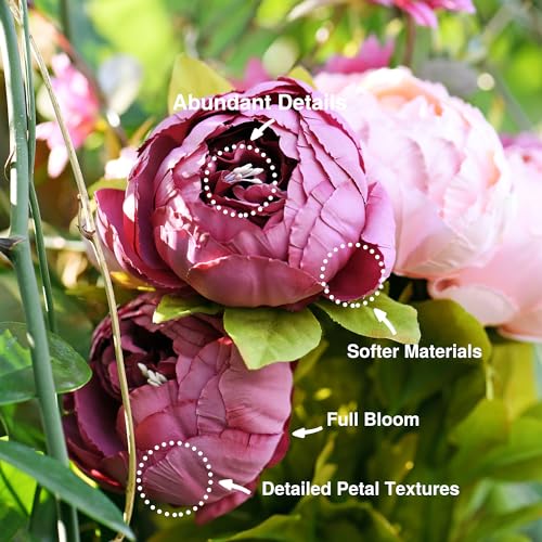 FiveSeasonStuff 2 Bouquet of Peony Silk Artificial Flowers and Hydrangeas/Perfect for Wedding Bridal, Party, Home - Image 3