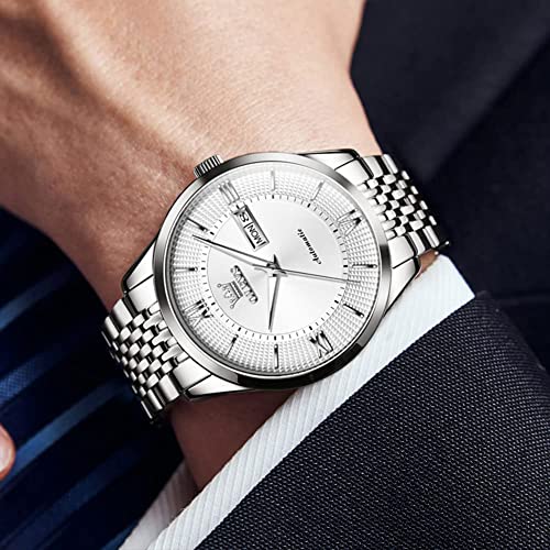 Image of OLEVS Automatic Mens Watches Self Winding Mechanical Business Luxury Dress Wrist Watch Stainless Steel Waterproof Luminous Day Date