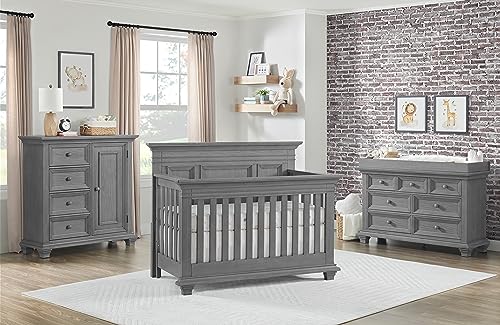 Image of Oxford Baby Weston Changing Topper for 7-Drawer Dresser, Dusk Gray