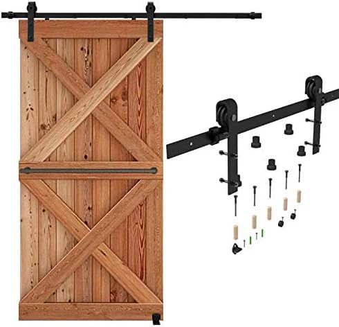 180CM Quincaillerie Kit de Rail Roulettes pour Porte Coulissante Hardware  pour une Porte Suspendue en Bois - Cdiscount Bricolage