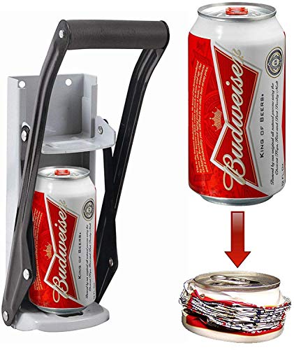 LIVIVO Wall Mounted Can Crusher – Heavy Duty 16oz 500ml Aluminium Drinking Tin Can Kitchen Recycle Tool - Environmentally Friendly Home Recycling Gadget with Soft Grip Handle and Bottle Opener