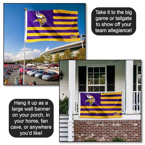 Drapeau Minnesota Vikings USA pour décorer votre espace supporter - 4