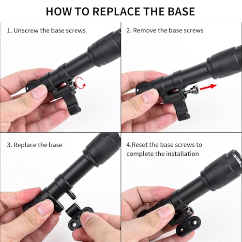 Lampe torche tactique LED M640C rotative à faisceau réglable et support interchangeable - 5