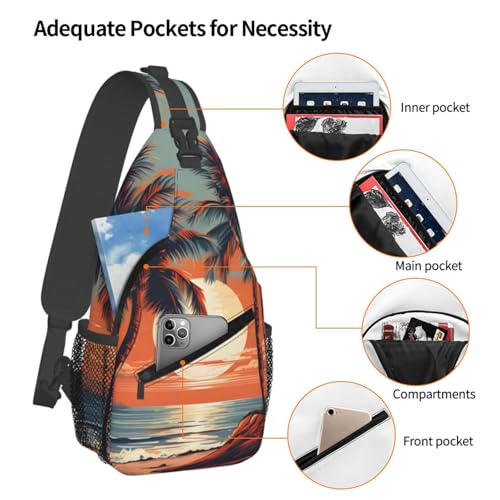 Bolso cruzado con diseño Hawaii Palm Tree para viaje y trekking miniatura 4
