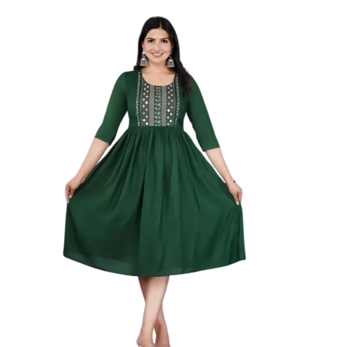 Navya Clothingo | Cottons Feeding Kurtis for Women Cotton - 100% Pure Cotton Maternity Gown with Concealed Zippers for Easy Breastfeeding - Green-image-41