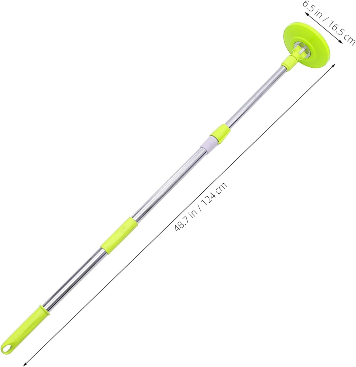 1Set Stainless Steel Rotary Mop Rod Replacement Durable and Easy to Install Mop Pole for Home Cleaning Three Section Detachable Design