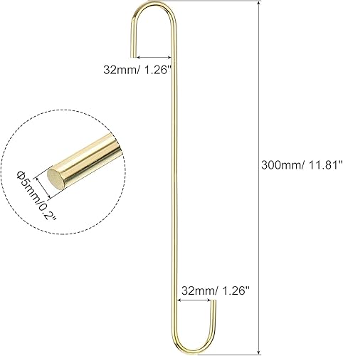 Miniatura 10 de uxcell Ganchos colgantes en S, colgador de acero extra largo de 8 pulgadas (7.874 in), usos en interiores y exteriores para jardín, baño, armario,