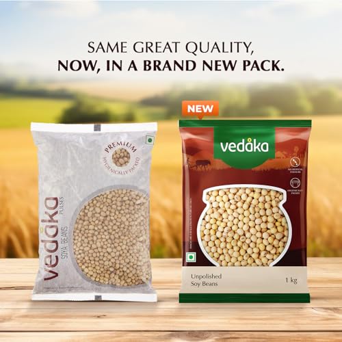 Image of Amazon Brand - Vedaka Premium Unpolished Soybeanv| 1 Kg | Soya Beans
