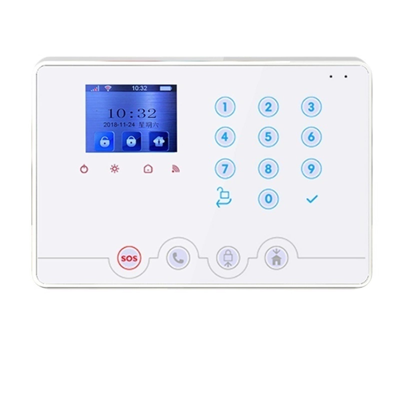 System bezpieczeństwa domowego, 4G System Alarmowy W Domu 433 MHz Sterowanie Aplikacją Klawiatura Dotykowa LCD Bezprzewodowy Zestaw Antywłamaniowy,Krótszy czas reakcji(Black)
