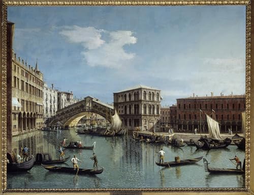 Affiche d'Art Le Pont du Rialto par Canaletto - Toile Décoration Salon 60x90cm