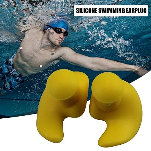James 2 Pairs Swimming Ear Plugs for Men and Women, Yellow 3