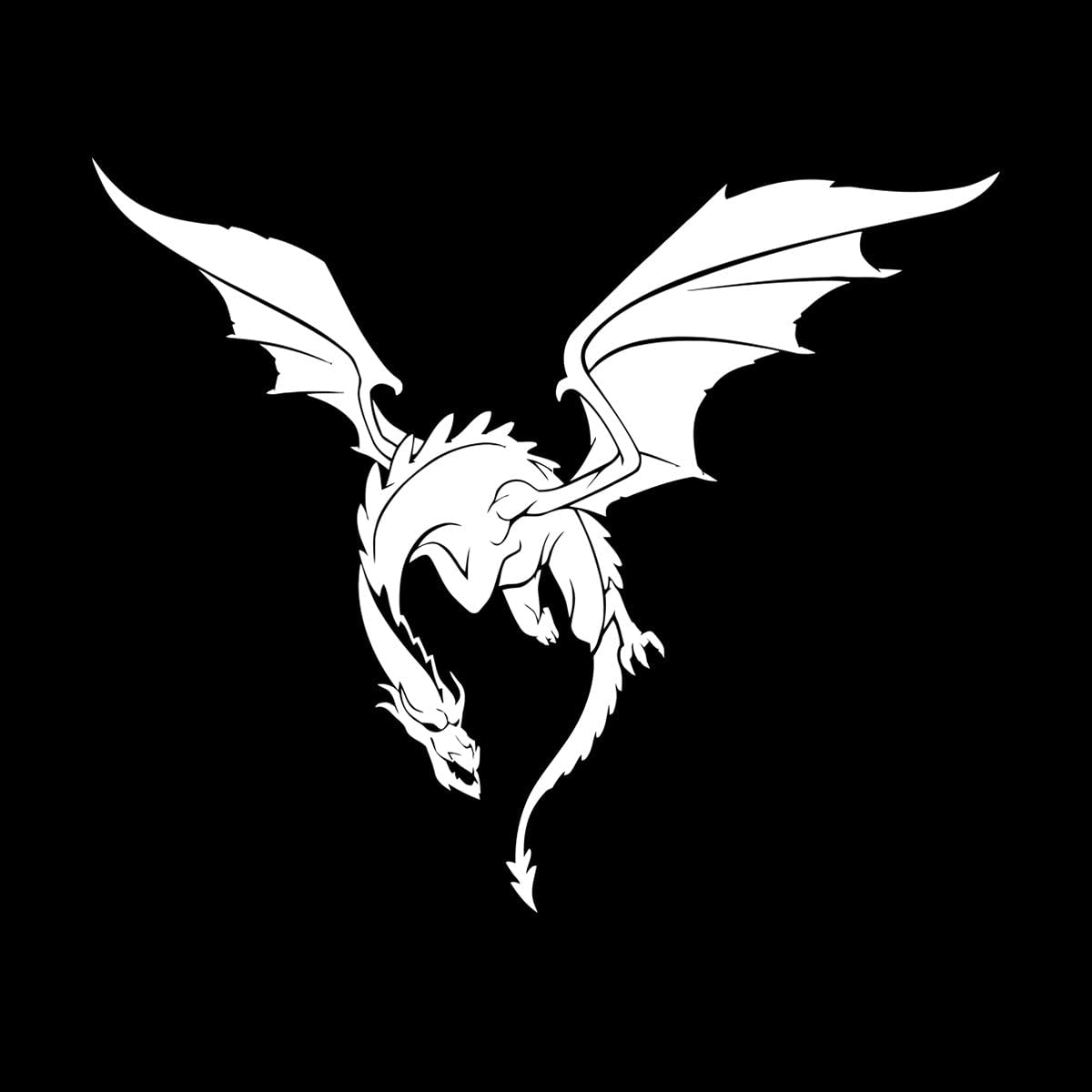Dragon Fantasy Beast Monster Fairy Tale Wall Decals 51x61.3cm Waterproof L-White