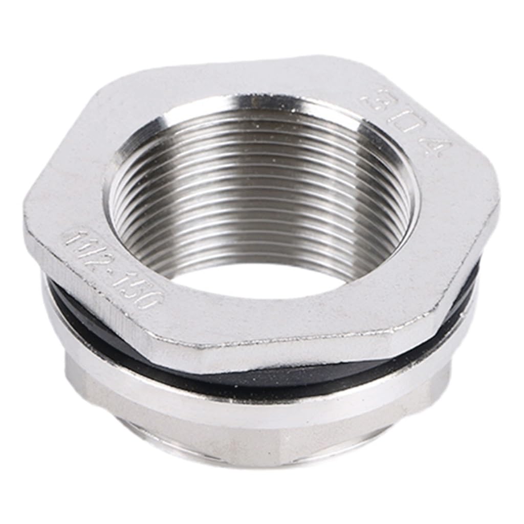 Plomería Juntas y Conexiones, 1 pieza, conector de conexión de tubería de mamparo de acero inoxidable 304 hembra BSP de 1/4", 3/8", 1/2", 3/4", 1" - 2", orificio de drenaje for tanque de agua