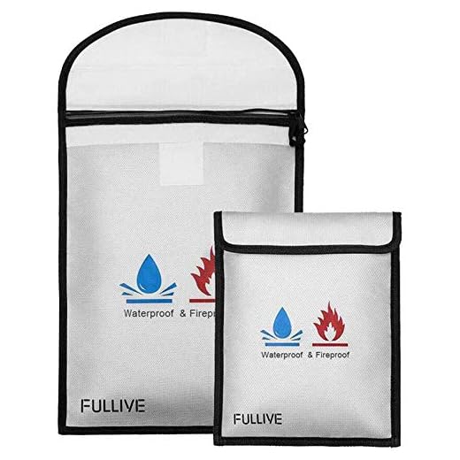 Fireproof Document Bag - 15"X11" Fireproof Safe Bag, 7"x9" Money Pouch Envelope, Non-Itchy Silicone Coated File Storage, Waterproof Document Holder, Money Bag with Zipper