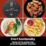 Ninja FN090 Crispi 3-in-1 4QT Portable Cooking System with TempWare Container, 1500W, Recrisp, Air Fry, & Max Crisp, Easy Storage, Crisper Plate, Lid, Cook, Serve & Store, White (Renewed)