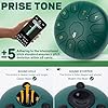 Amkoskr Rain Drum for Outside, 6 Inches 11 Notes Steel Tongue Drum C Major Steel-Drum Instrument for Yoga, Meditation, Music Education, Gift, Green #5