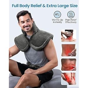 RENPHO King Size Heating Pad for Back Pain Relief Mothers Day Fathers Day Birthday Gifts for Mom Dad Men FSA HSA Eligible 24×37 XL Large Heat Pad for Neck and Shoulders ETL Certified Gray